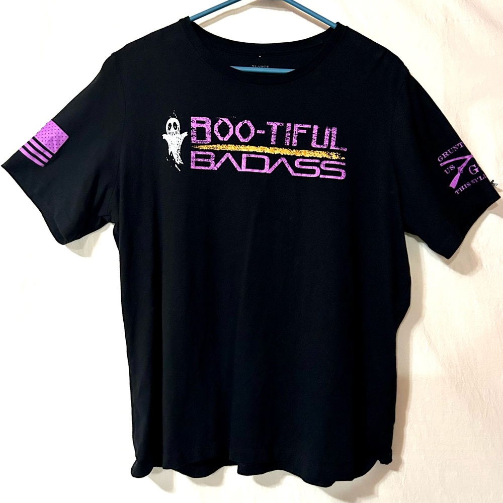 Boo-tiful Badass Ghost Graphic Tee Shirt Grunt Style This We’ll Defend Ghost